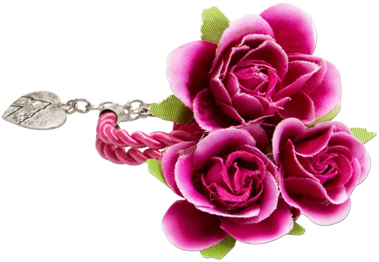 Pulsera de flores Celina fucsia