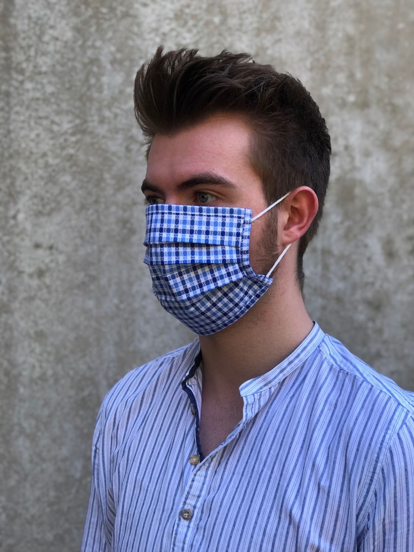 Mund-Nasen-Maske Henry blau