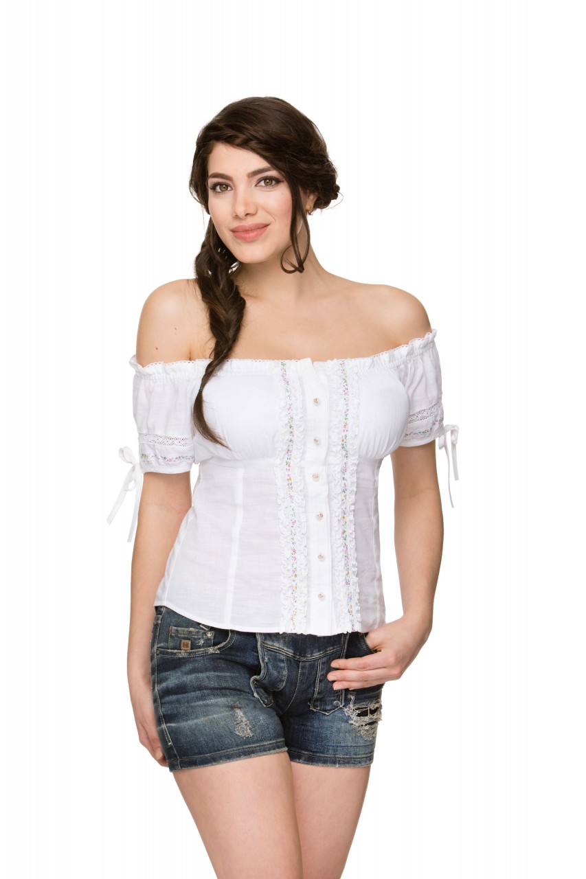 Traditionele blouse Salomea wit