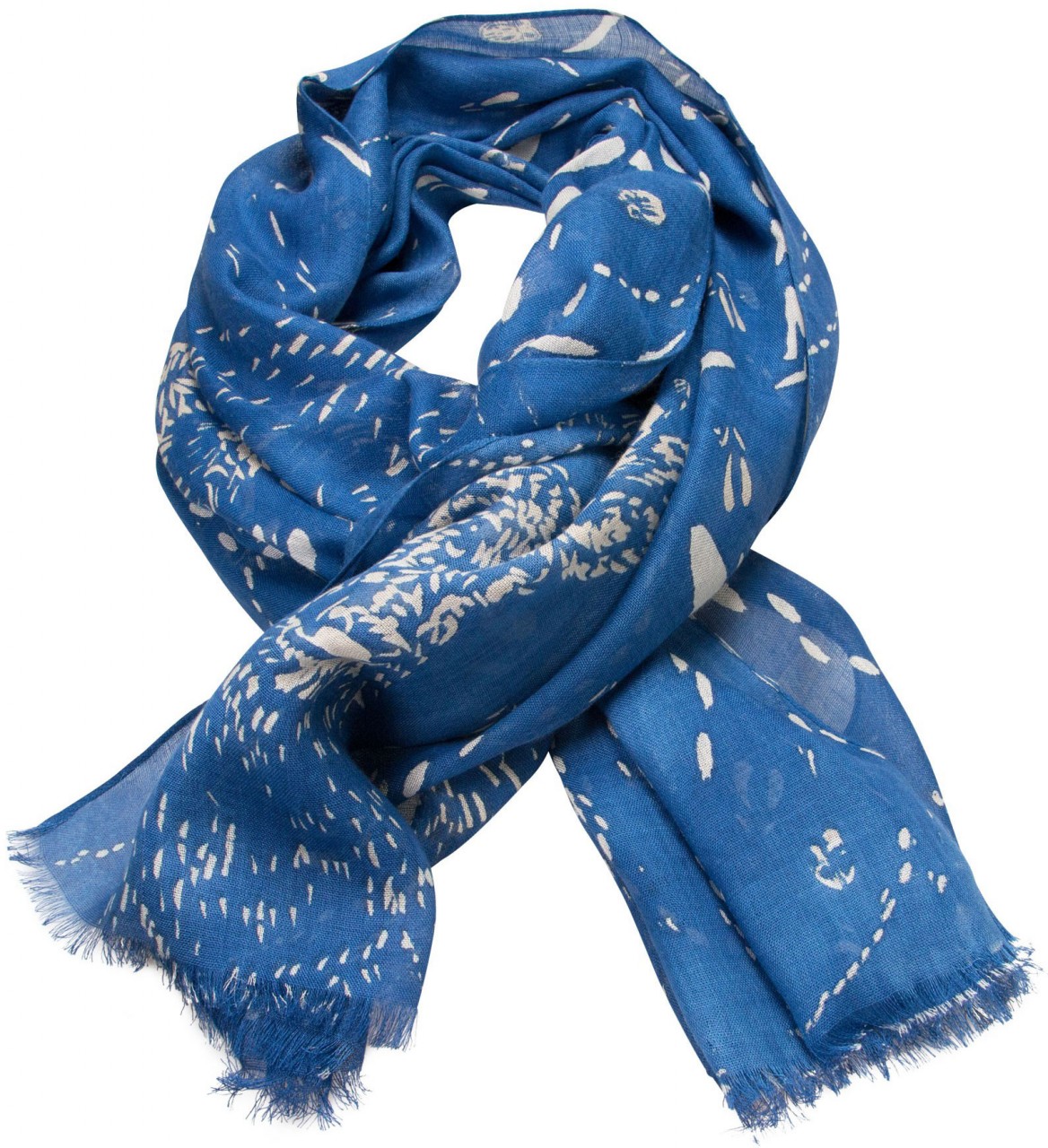 Foulard de Trachten neige en folie bleu