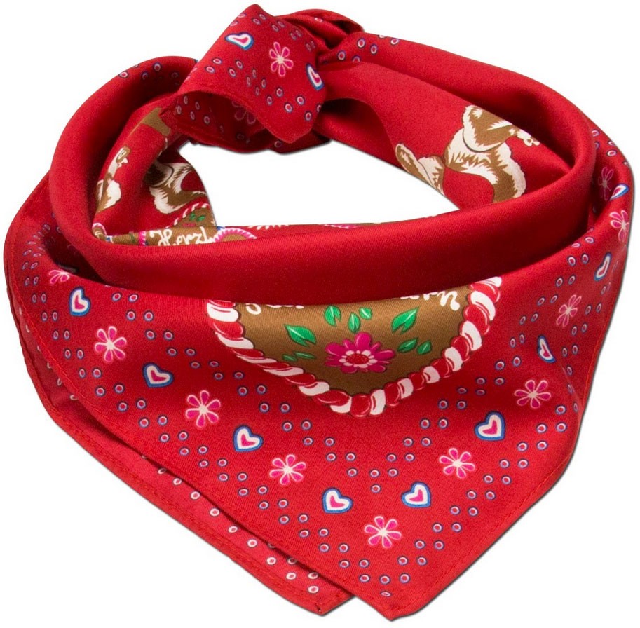 Nicki traditionele sjaal met eekhoornmotief rood