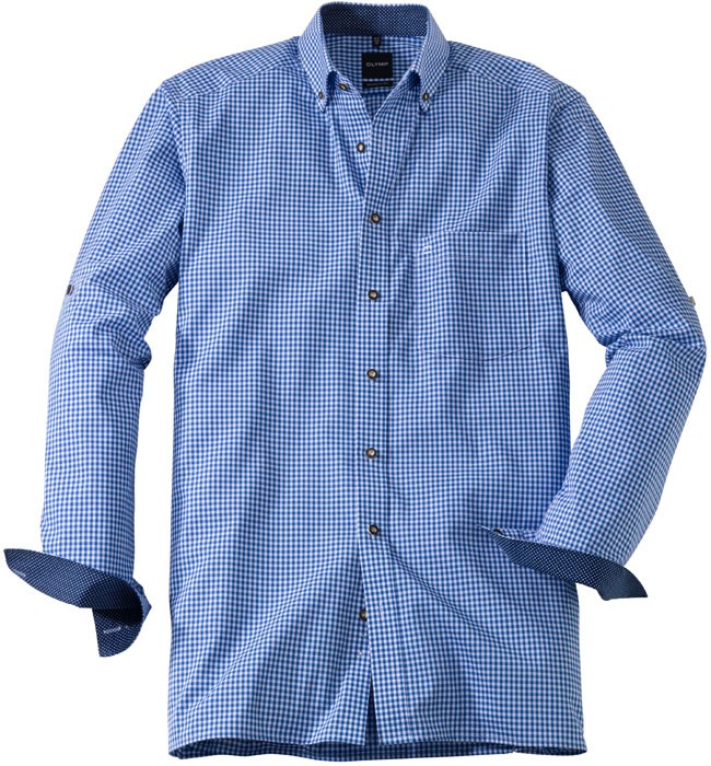 Olymp Shirt Traditioneel shirt blauw / wit, geruit