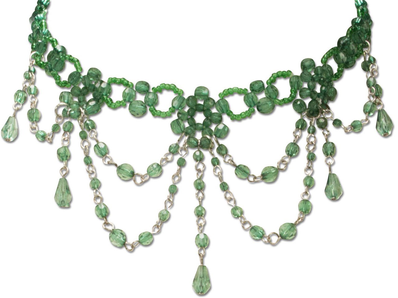 Vorschau: Perlenkropfkette Annabelle grün