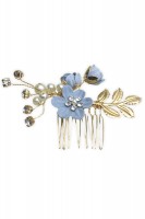 Preview: Blue rose hair comb