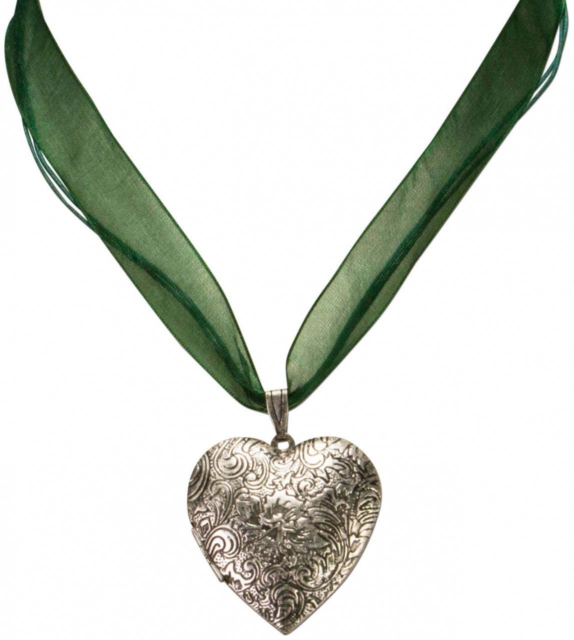 Naszyjnik Organza Serce amulet zielony
