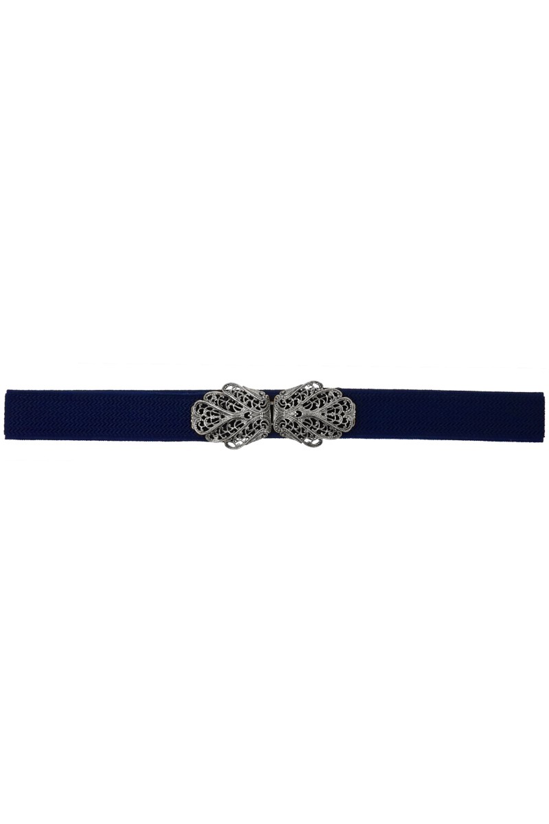 Traditional belt Malin blue silver