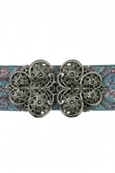 Traditional belt Isa blue silver