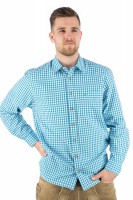 Preview: Trachten Shirt Bertl turquoise geruit