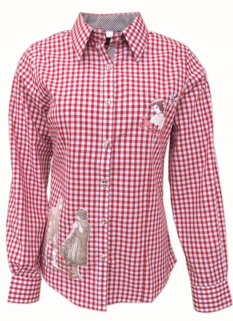 Kostiumowa bluzka Franzl czerwono-biała