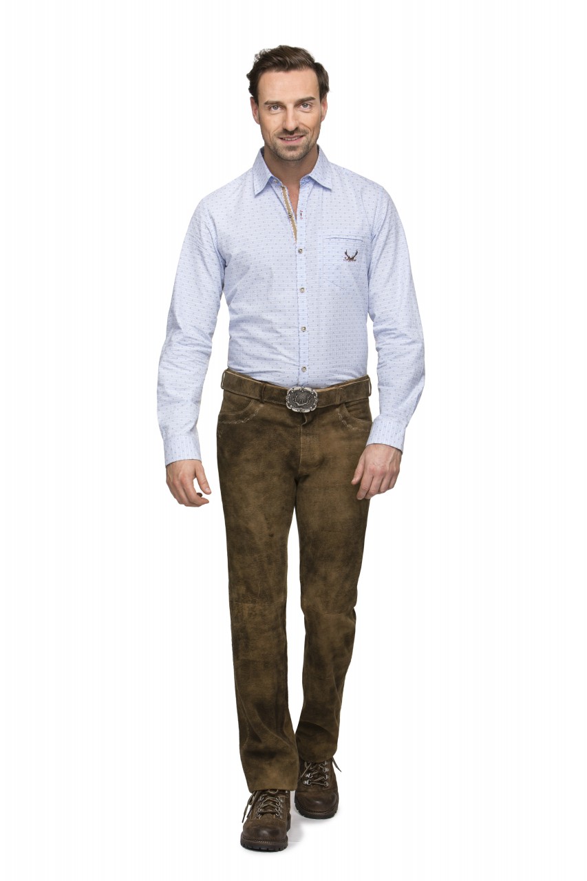 Podgląd: Skórzane spodnie Rocco jasnobrązowe