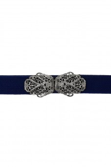 Traditional belt Malin blue silver
