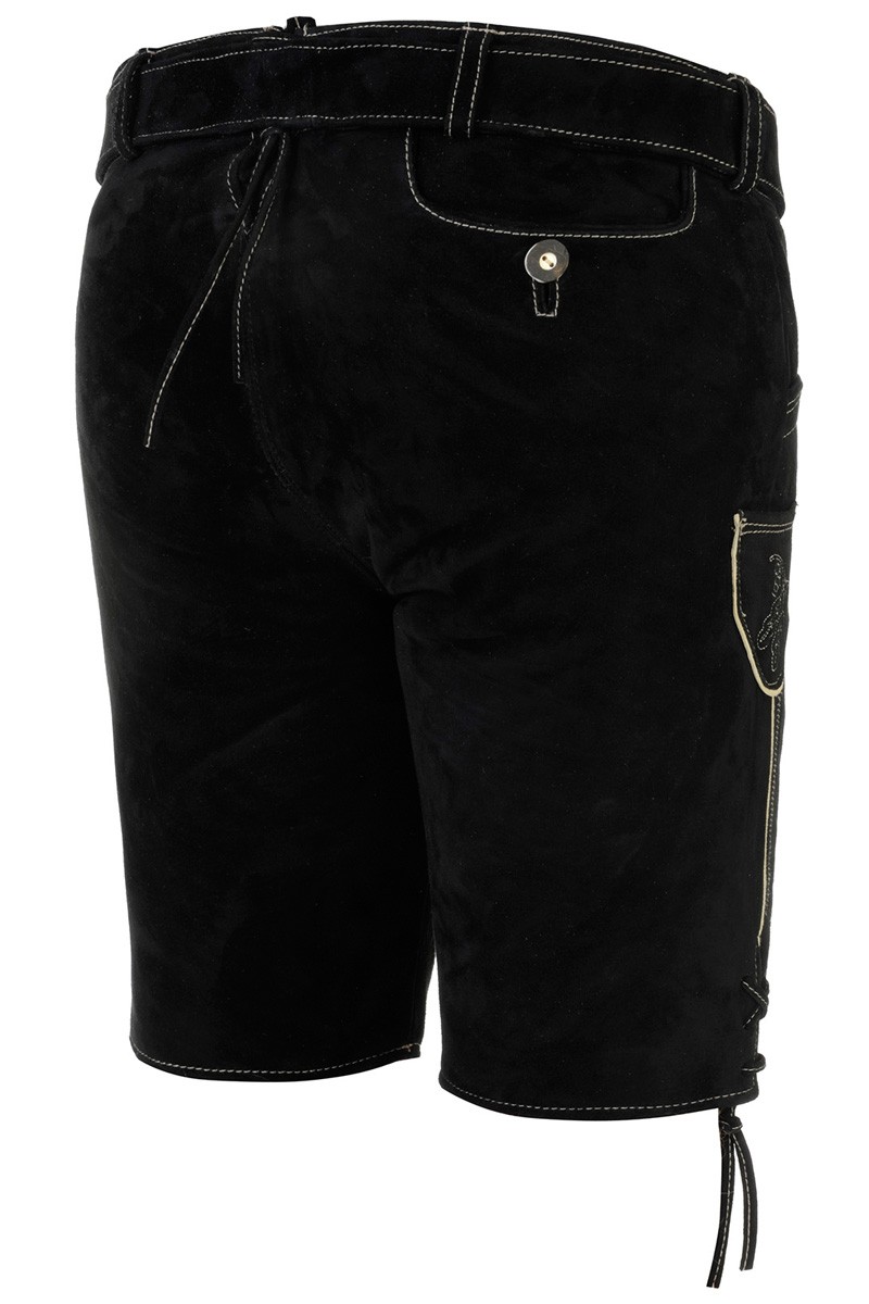 Skórzane spodnie Veith czarne krótkie