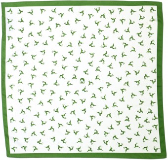 Foulard carré cerf en folie vert