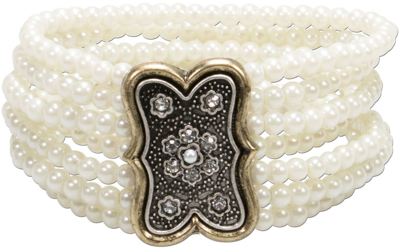 Bracelet de Trachten en perles Lorelei blanc crème