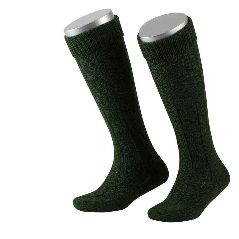 Childrens Stockings with knee tie in green