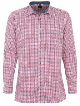 Olymp traditional shirt red / blue checked