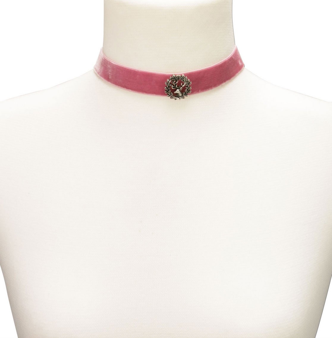 Preview: Traditional Choker with Deer Pin, Rose Pink