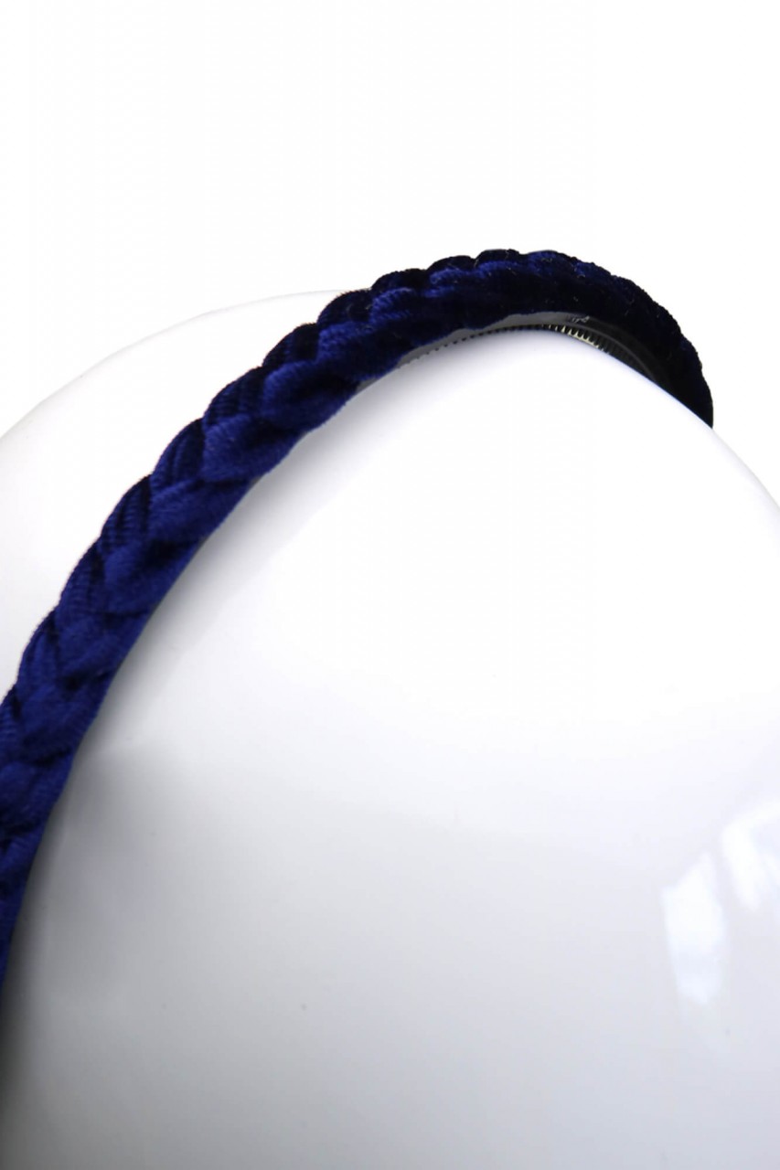 Velvet headband navy blue