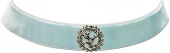 Traditional Choker with Deer Pin, Light Blue