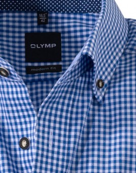Chemise Olymp chemise bleue/blanche, à carreaux
