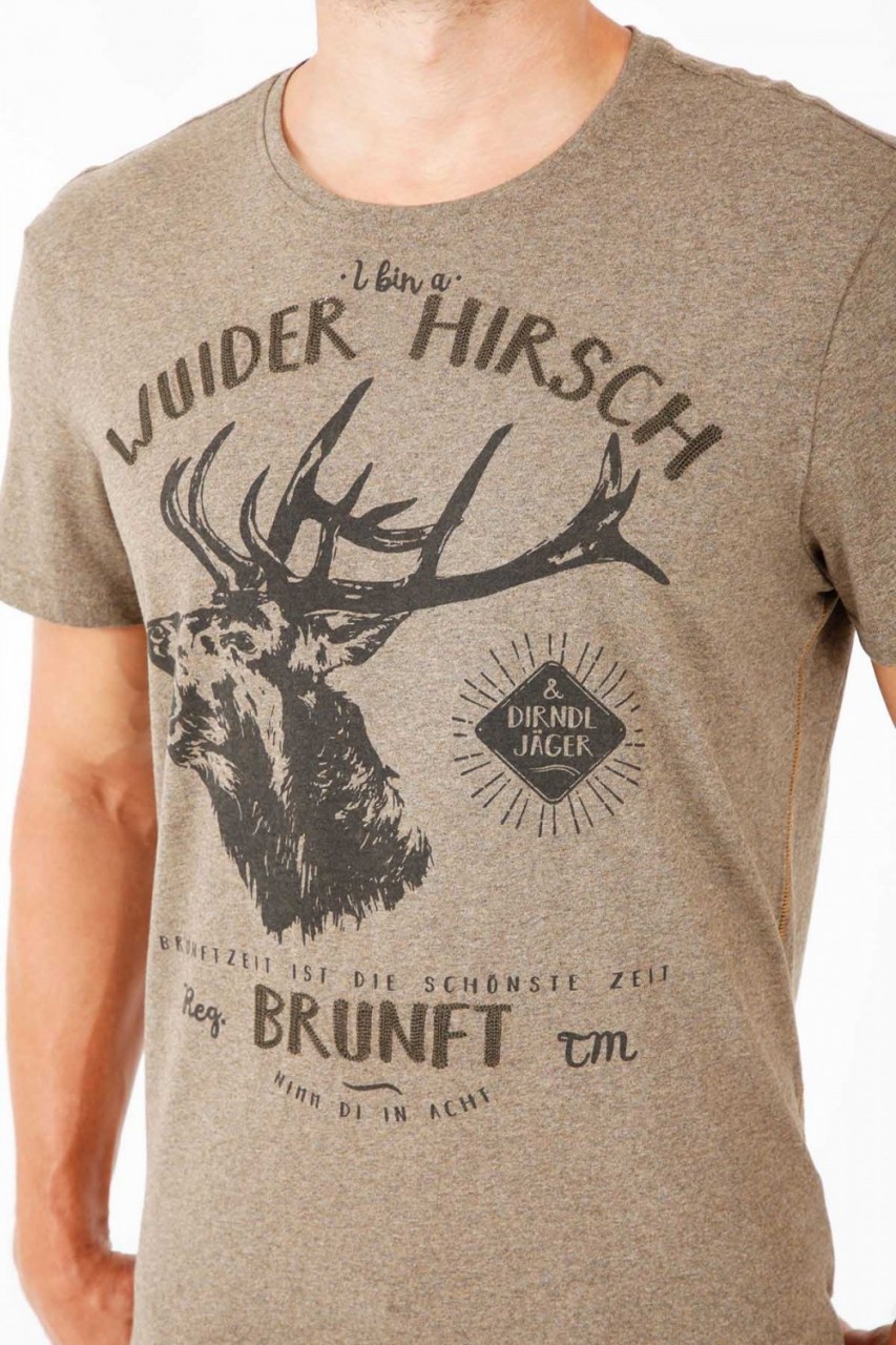 Vorschau: Trachten T-Shirt Wuider Hirsch