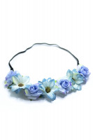 Preview: Haarband mit hellblauen Blüten