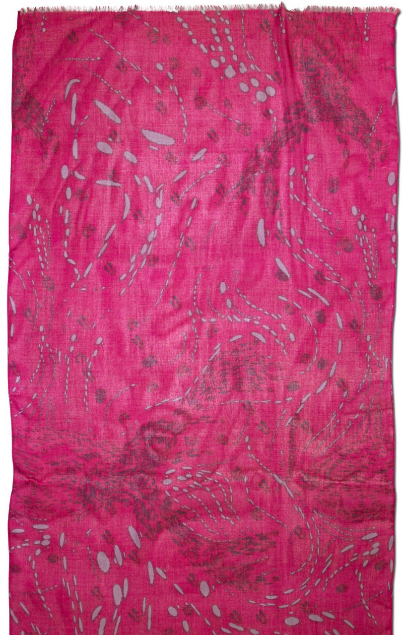 Trachten Scarf with Deer-Print, Pink