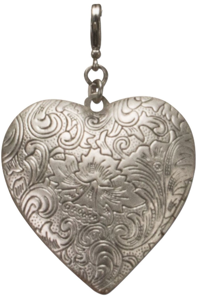 Kostuumhanger amulet hart oud zilver