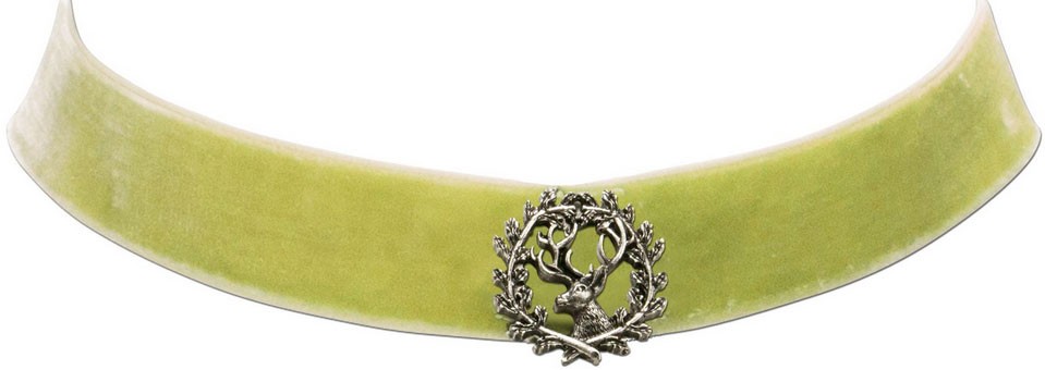 Traditional Choker with Deer Pin, Light Green