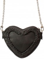 Vorschau: Trachtentasche Herztasche Kunstleder schwarz