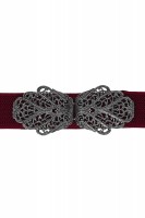 Preview: Traditional belt Malin bordeaux silver