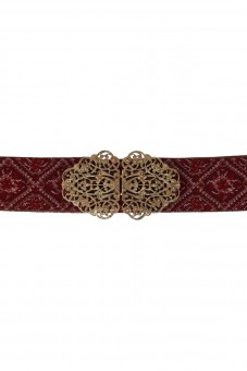 Traditional belt Ella bordeaux gold