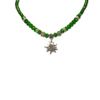 Aperçu: Collier de perles petit edelweiss vert
