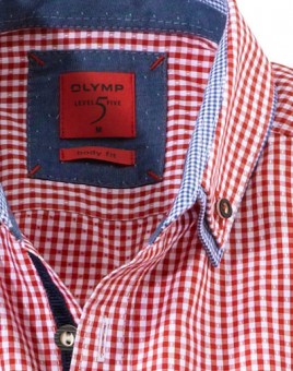 Olymp Shirt Traditioneel shirt rood / wit