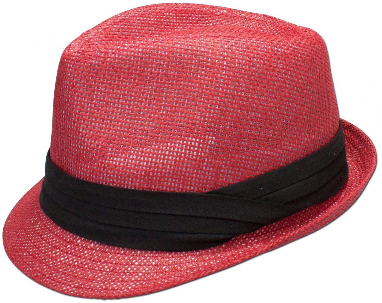 Traditional Straw Hat, Red