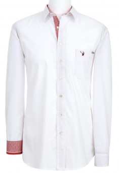 Chemise homme Askot blanc-rot