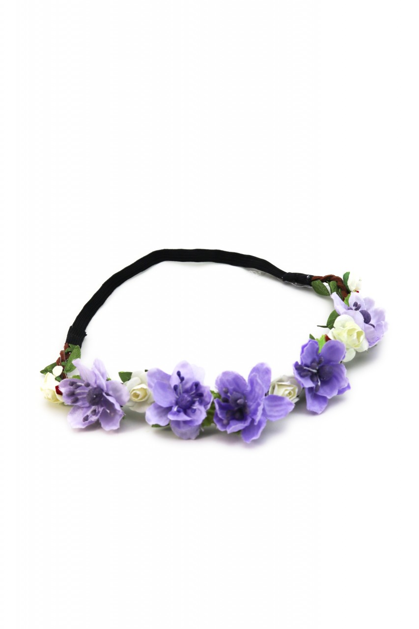Hairband with purple Spring Flowers