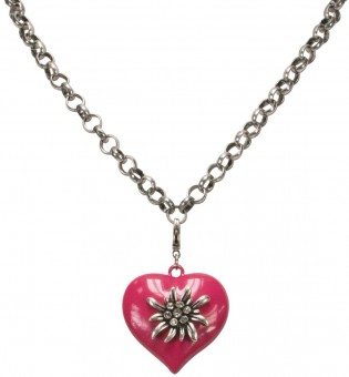 Trachten Edelweiss-Heart Pendant, Antique Silver