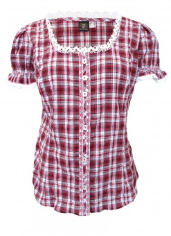 Blouse traditionnel Toni rouge-weiß