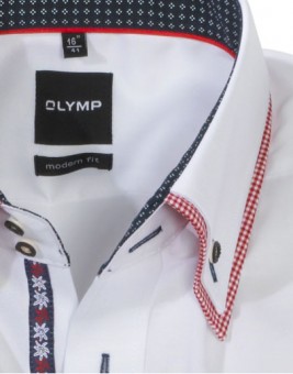 Koszula Olymp Tradycyjna koszula biała w kratkę