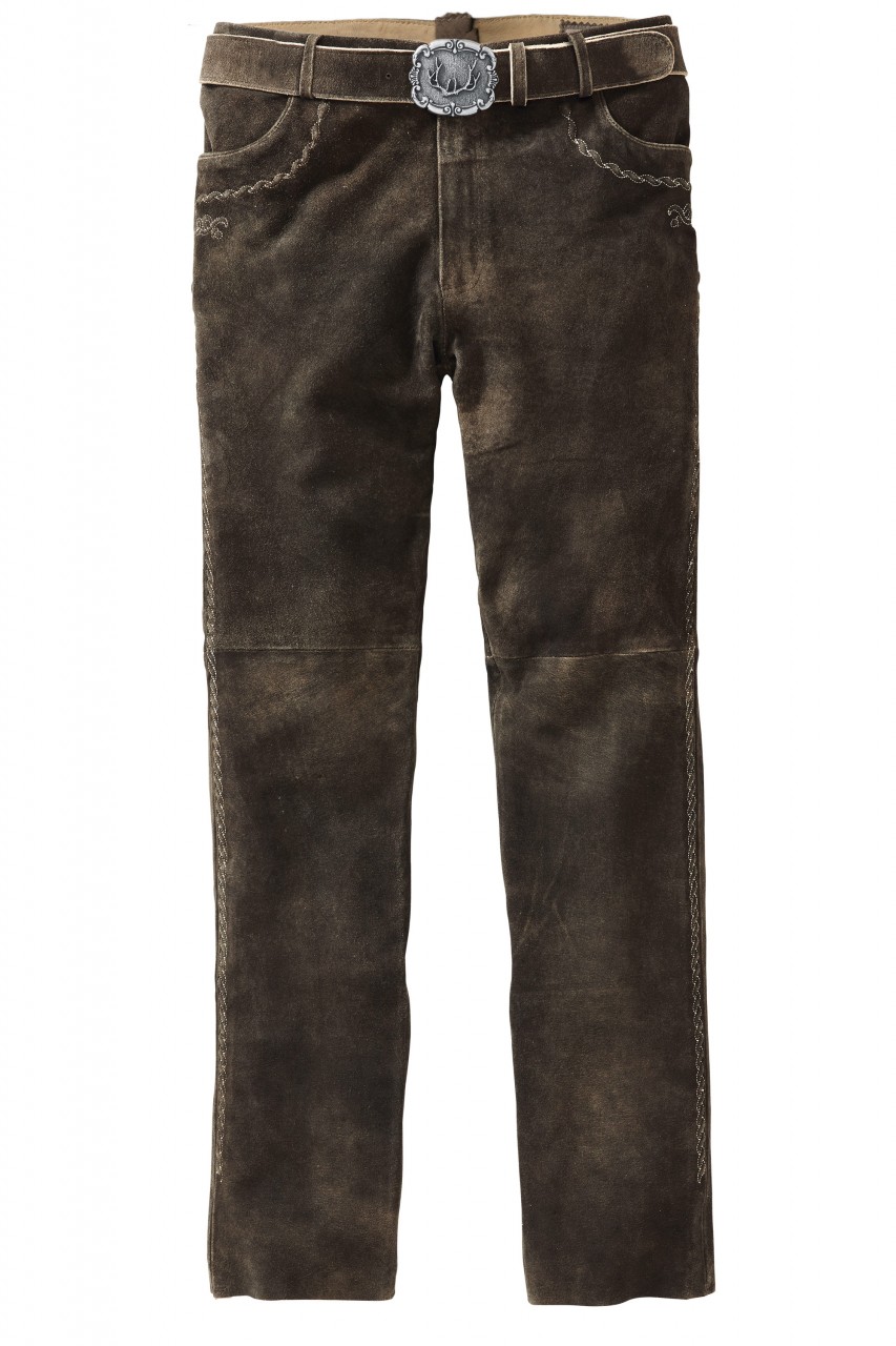 Podgląd: Skórzane spodnie Rocco ciemnobrązowe