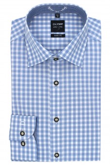 Olymp Shirt, Blue-White Checked