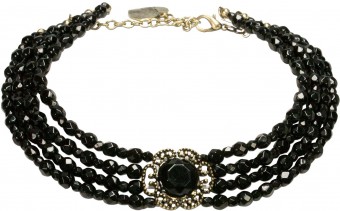 Traditional Pearl Necklace Ellie, Black