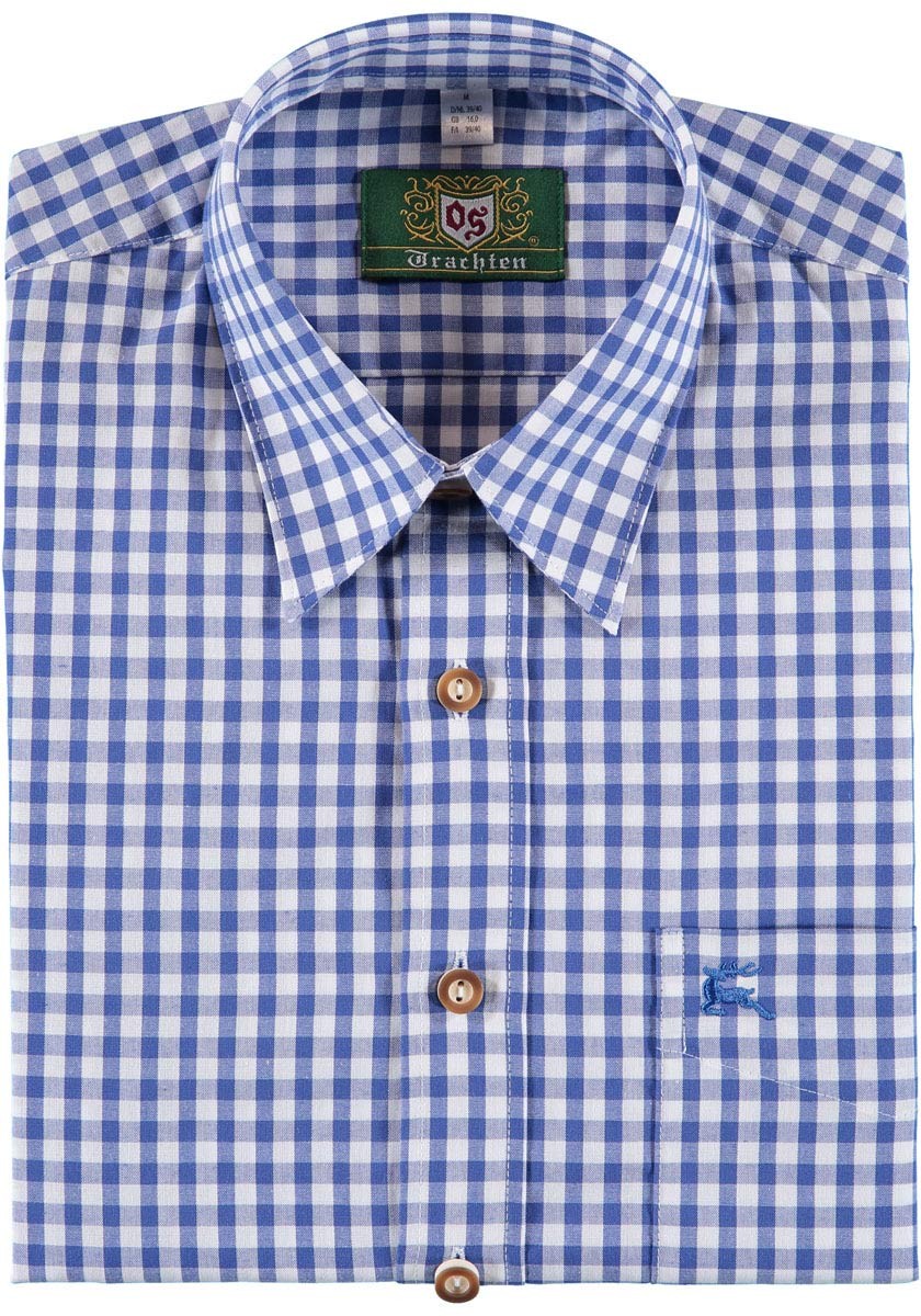 Preview: Traditional Shirt Bertl mid blue-chequered