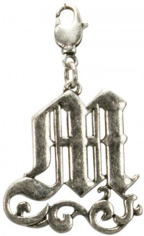 Letter M - Traditionele hanger antiek zilver