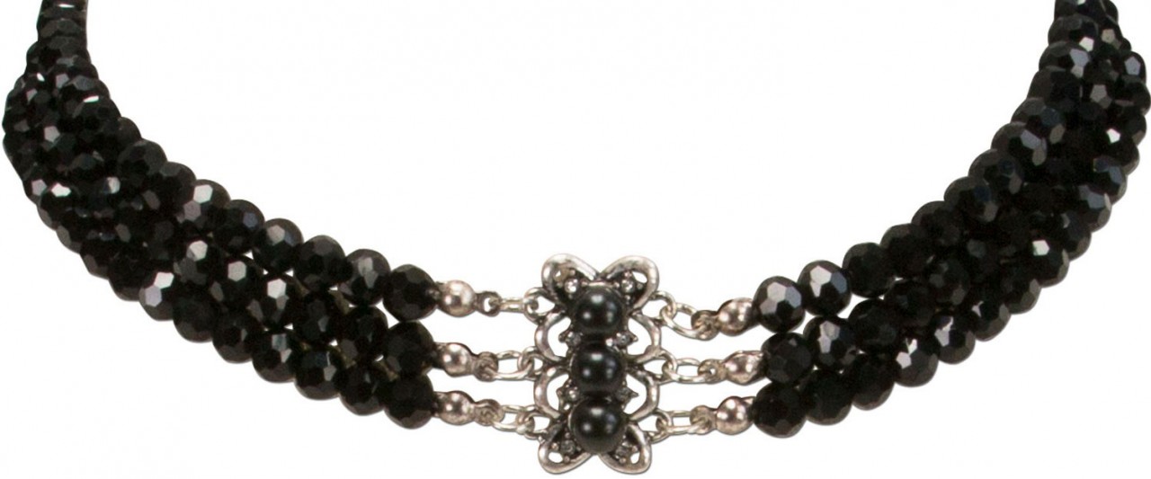 Vorschau: Perlenkropfkette Clara schwarz