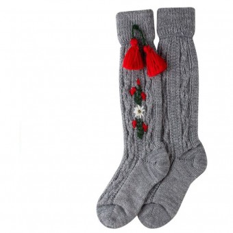Childrens Stockings with Tassels grey