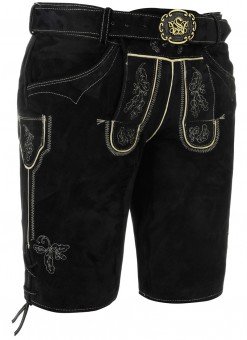 Skórzane spodnie Veith czarne krótkie
