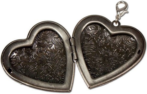 Podgląd: Kostiumowa zawieszka amulet serce stare srebro