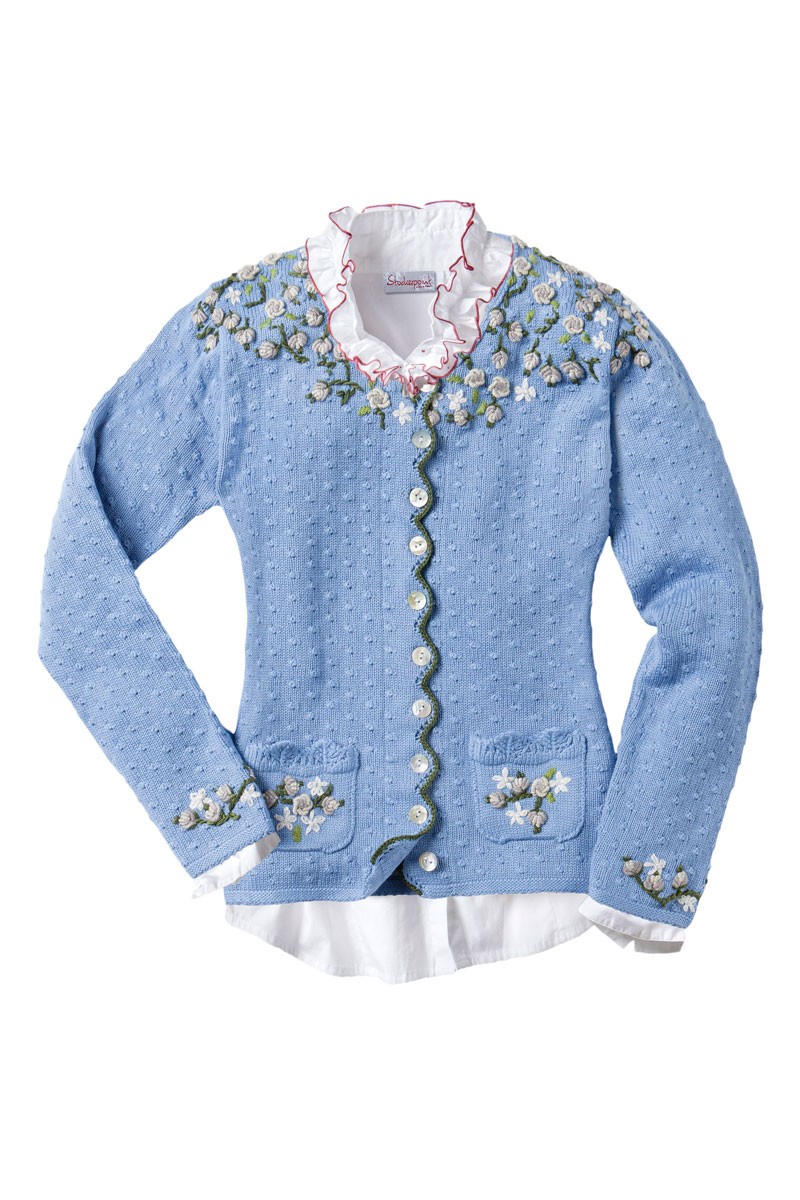 Traditionele trui Hilda lichtblauw